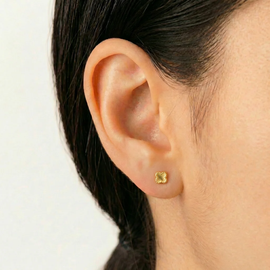 Topos Trebol Liso 0.35 g / 3,6 mm Oro Amarillo 18K - Image 2