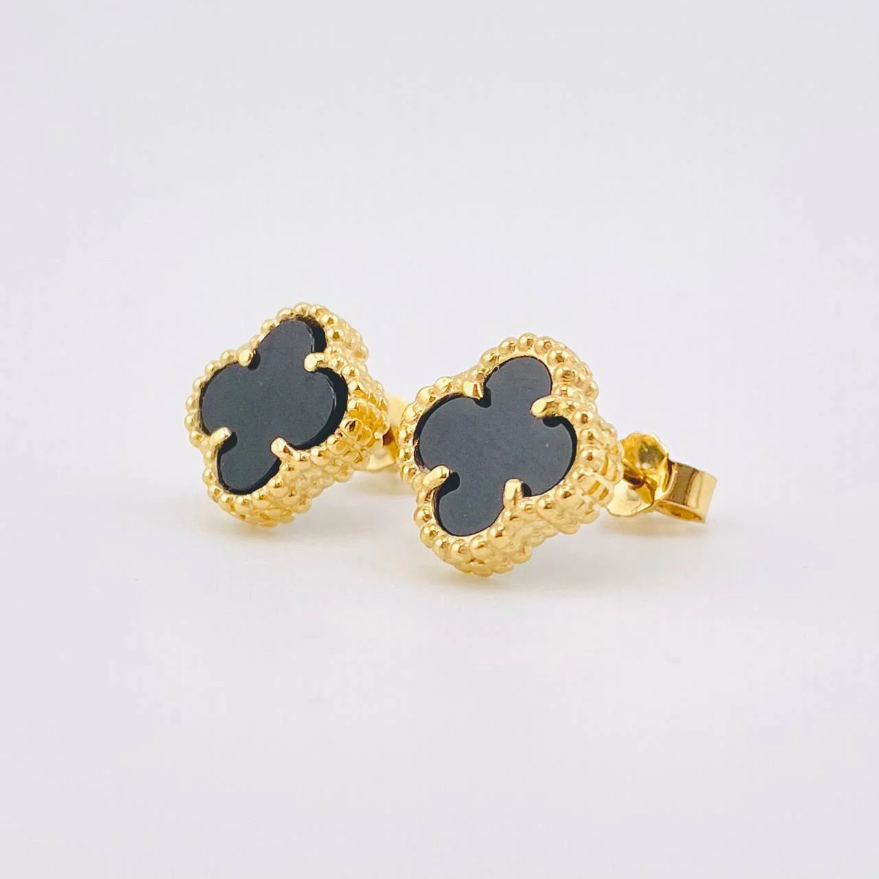 Topos Trebol Negro 1.9gr / 7mm Oro Amarillo Nac.Esp. 18K - Image 2