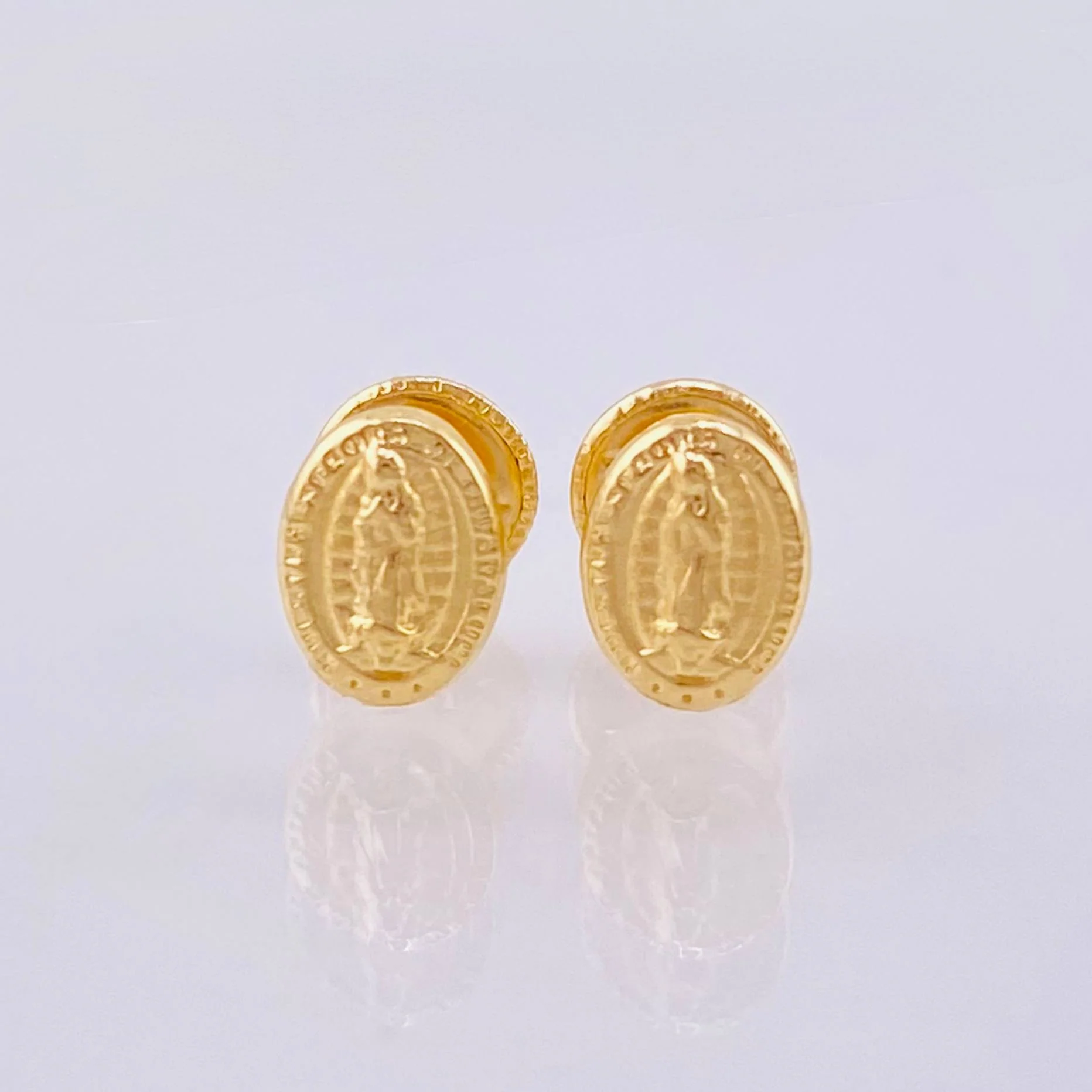 Topos Virgen Guadalupe Mate 0.6gr / 7mm Oro Amarillo 18K ©